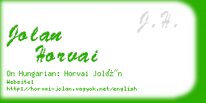 jolan horvai business card